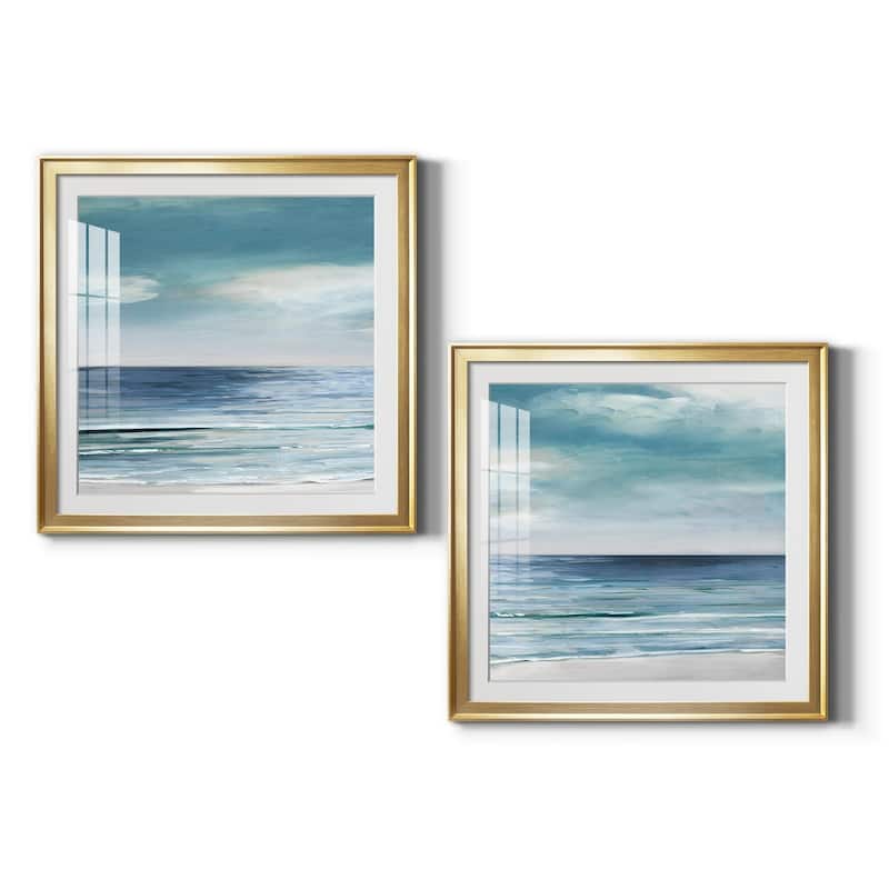 Blue Silver Shore I Premium Framed Print - Ready to Hang