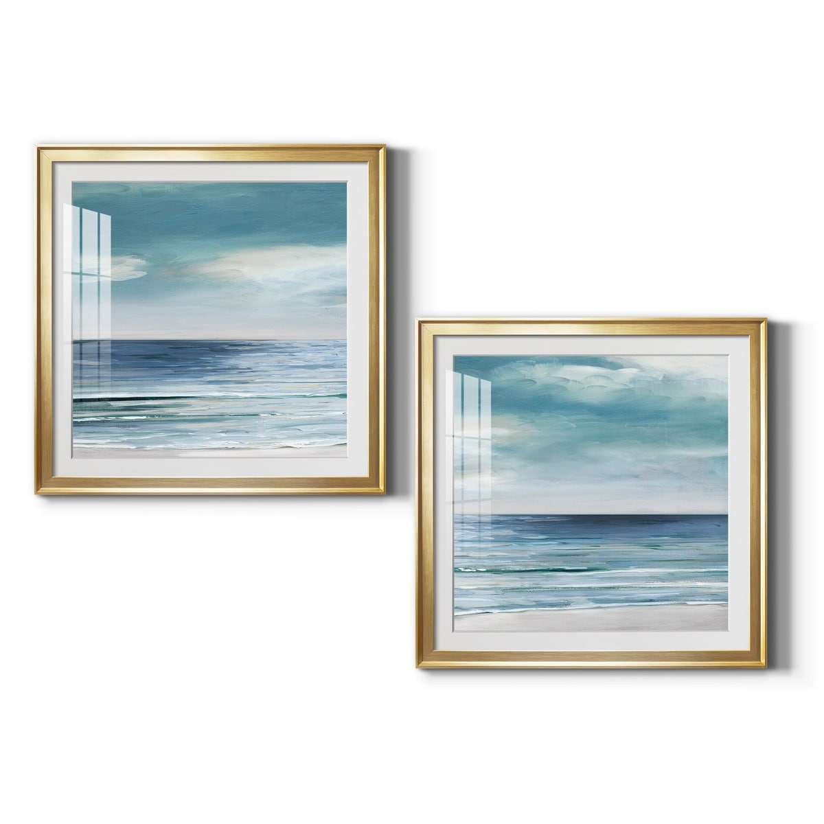Blue Silver Shore I Premium Framed Print - Ready to Hang