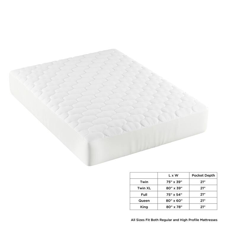 Mattress Cover-Made From Hypo-Allergenic Bamboo Fiber Rayon- Skirted Bed Protector by Lavish Home - White