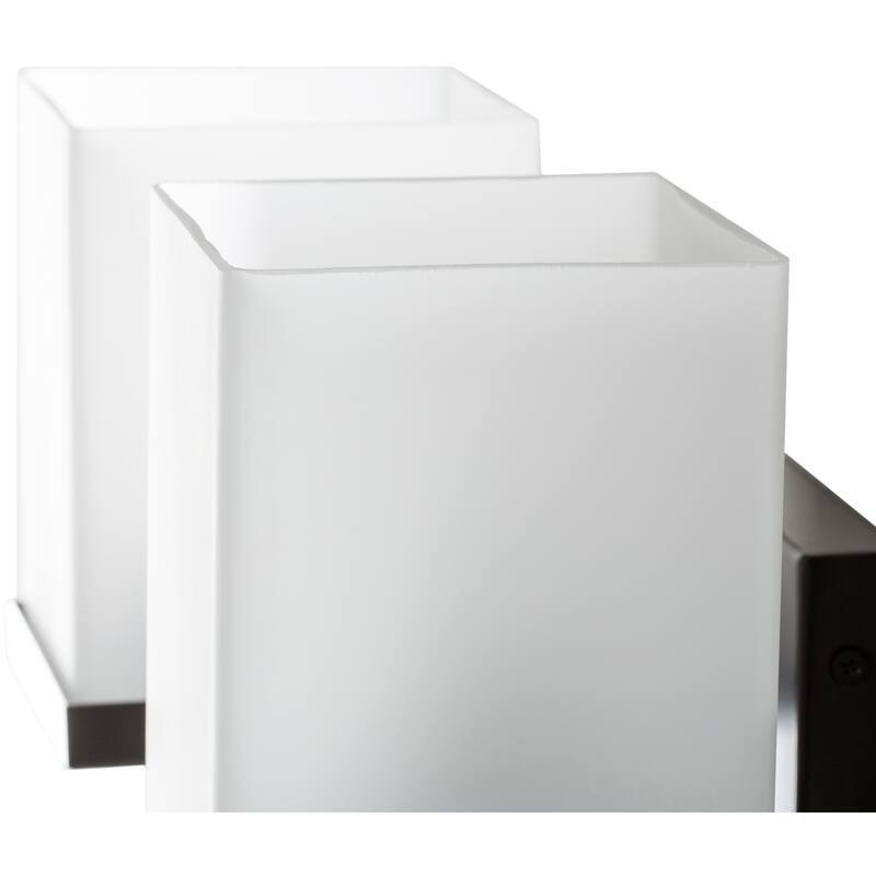 Lumi Frosted Glass 2-light Wall Sconce - 7.25"H x 12.5"W x 6"D