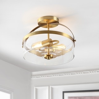SAFAVIEH Lighting Nensor LED 2-light Flush Mount - 13" W x 13" L x 10" H