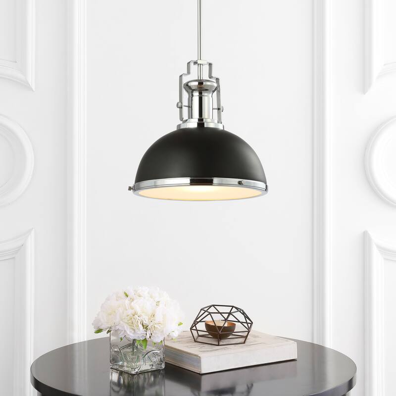 Deere Adjustable Iron/Glass Vintage LED Dome Pendant, by JONATHAN Y