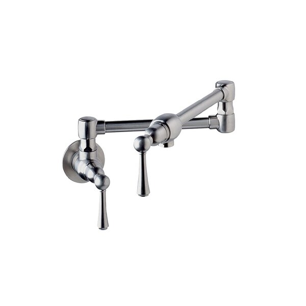Grohe 31 041 Wall Mounted Pot Filler Faucet with 20-1/16" Double-Jointed Swinging Spout - Stainless Steel