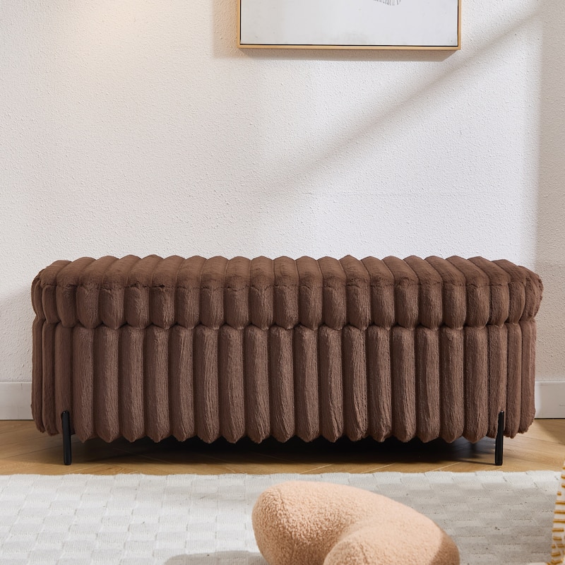 49.2"W Oversized Storage Ottoman,Modern Footstool Bench with Metal Legs