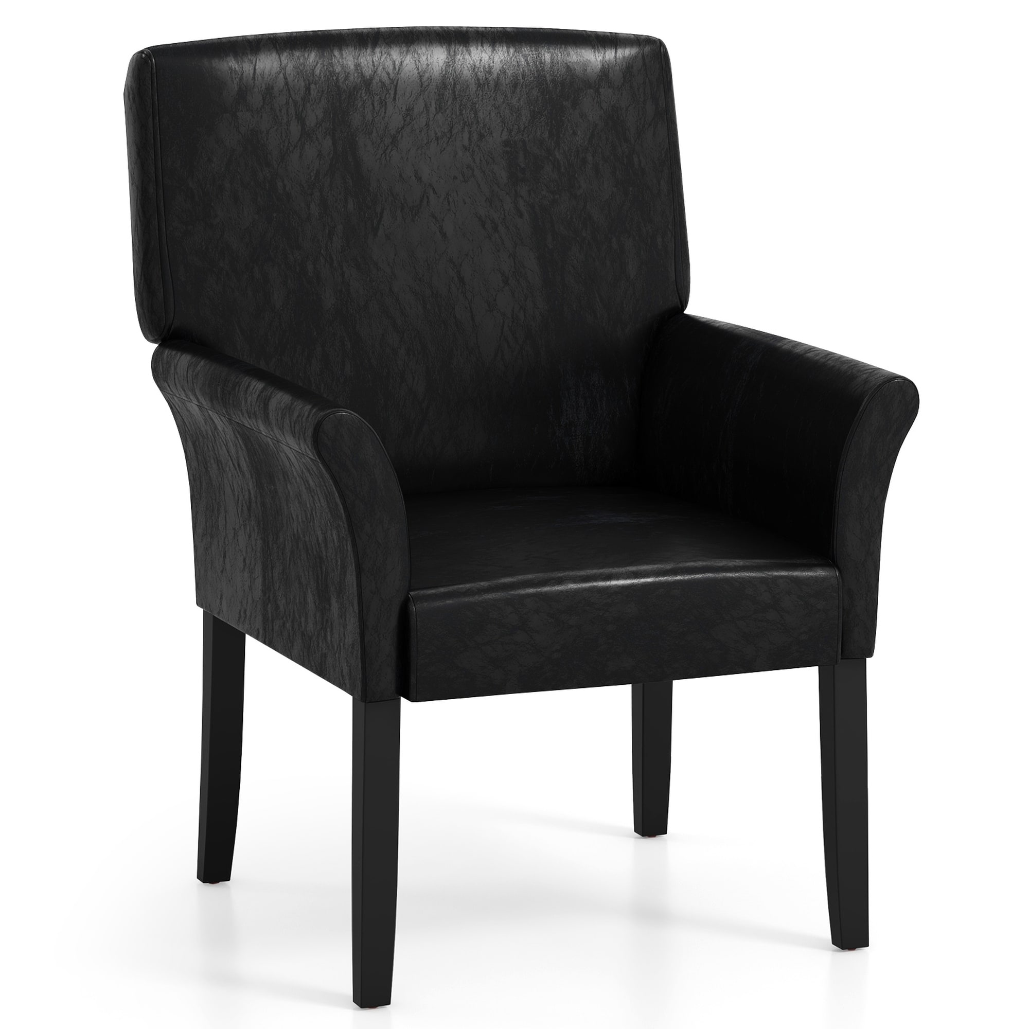 Costway Executive PU Leather Guest Chair Reception Side Arm Chair - See Details