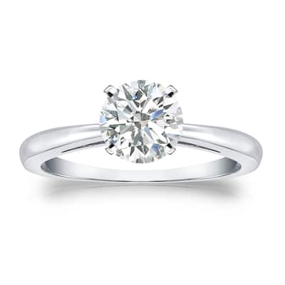 Auriya 14k Gold 1ctw Round Solitaire Diamond Engagement Ring