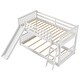 preview thumbnail 4 of 7, Twin over Twin Bunk Bed with Convertible Slide and Ladder, White