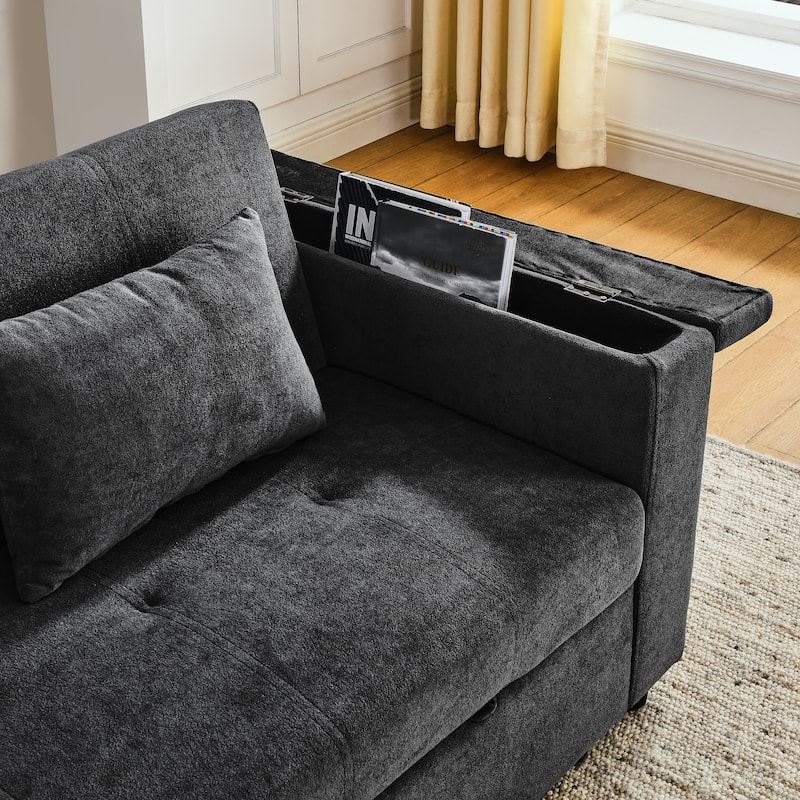 54" Pull-Out Sleeper Sofa Bed Double Seat Recliner Sofa Bed