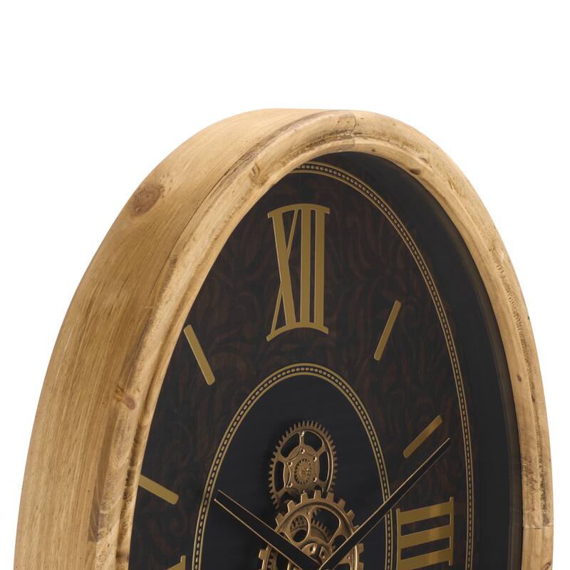 SEI Furniture Effi Roman 4 Number Gear Clock - 25"W x 3"D x 19"H