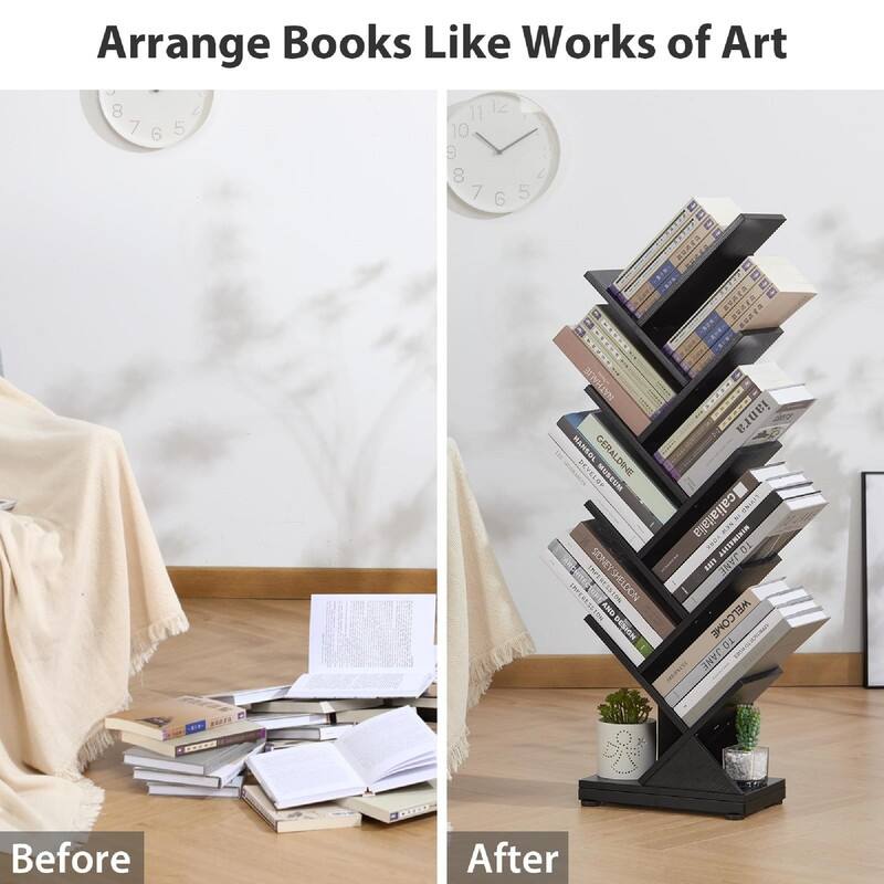 9 Tier Tree Bookshelf - 11.8"D x 7.4"W x 38.4"H