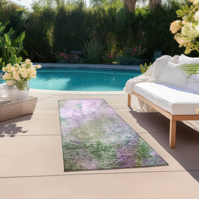 Almisi Contemporary Abstract Weather Resistant Modern Chic Outdoor Rug