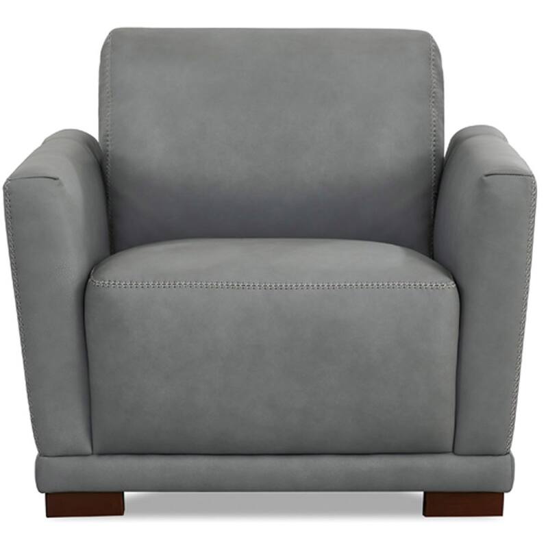 Hydeline Mary Top Grain Leather Sofa Loveseat and Chair Set with Memory Foam and Springs