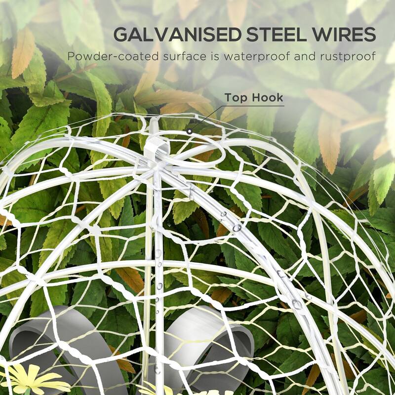 Outsunny Garden Chicken Wire Cloche, 16" x 13" Stackable Animal Plant Protectors, 6 Pack of Metal Crop Cages