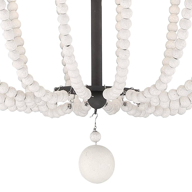 Cauhu 4-light Farmhouse Coastal Beaded Empire Chandelier for Dining Room - 16'' W x 16'' D x 27'' H