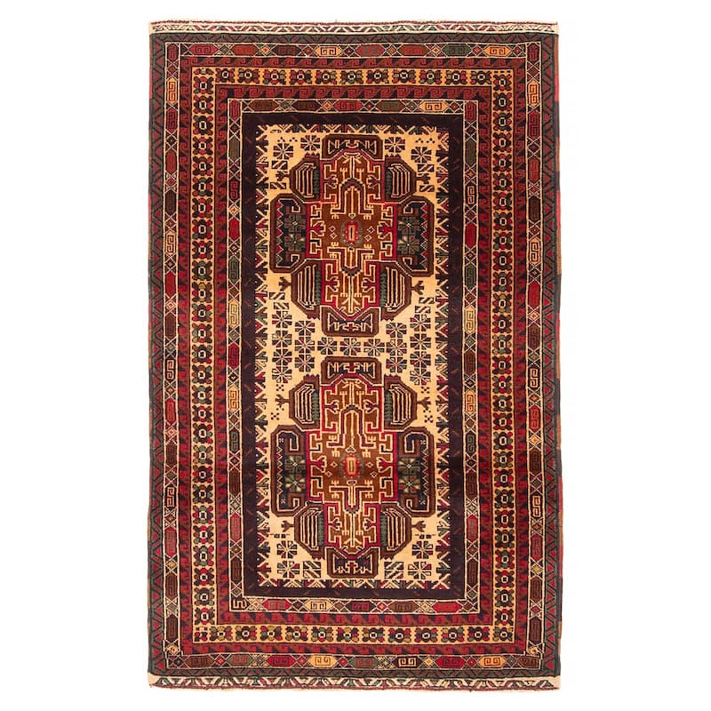 Teimani Beige Rug 2'9" x 4'8" - 2'9 x 4'8 - Beige - 2'9 x 4'8