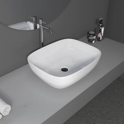 Altair 20 x 16 in. Oval Black Finish Ceramic Vessel Bathroom Vessel Sink