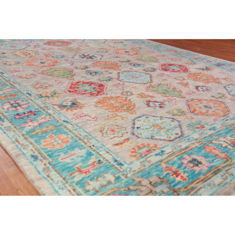 Tribal Geometric Oushak Oriental Area Rug Handmade Wool Carpet - 8'0" x 9'11"