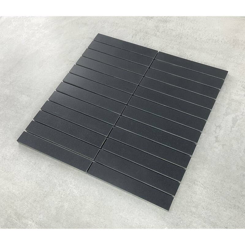 1" X 6" Stack Basalt Marble Mosaic Wall And Floor Tile - Case (10 Sheets)