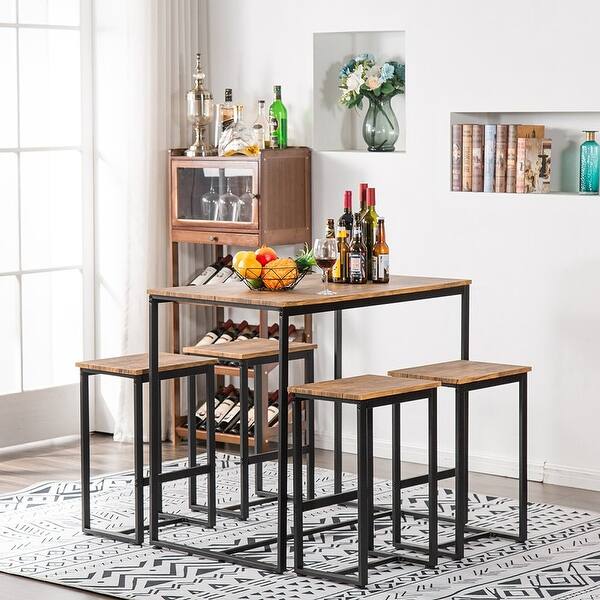 Shop Carbon Loft Harden Walnut Finish 5 Piece Counter Height Pub