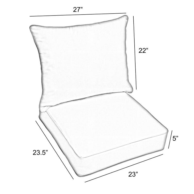 Sorra Home Outdura Solid Indoor/Outdoor Corded Deep Seating Pillow and Cushion Chair Set
