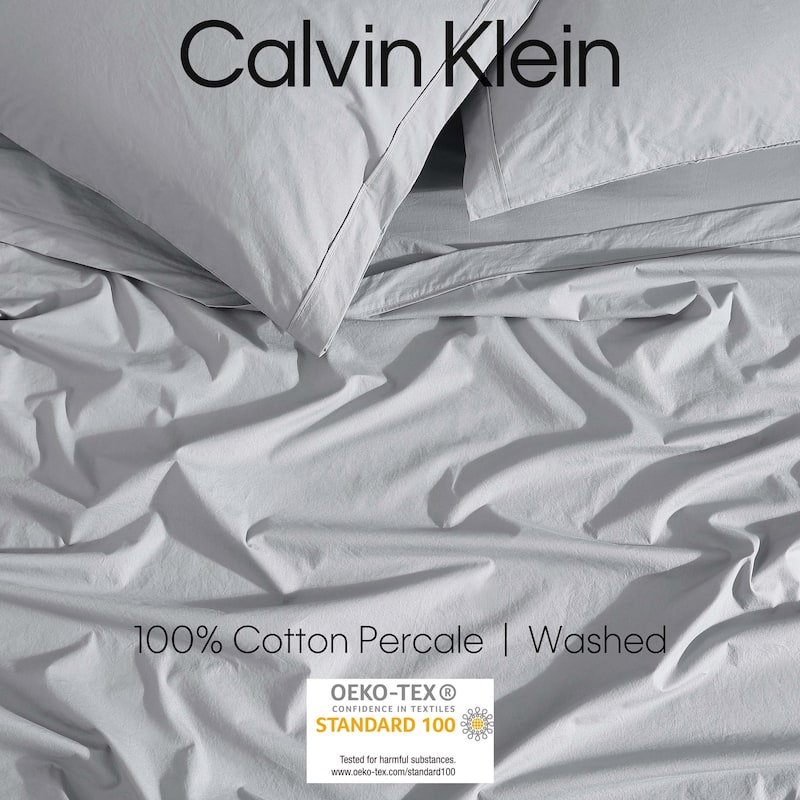 Calvin Klein Washed Cotton Percale Sheet Set
