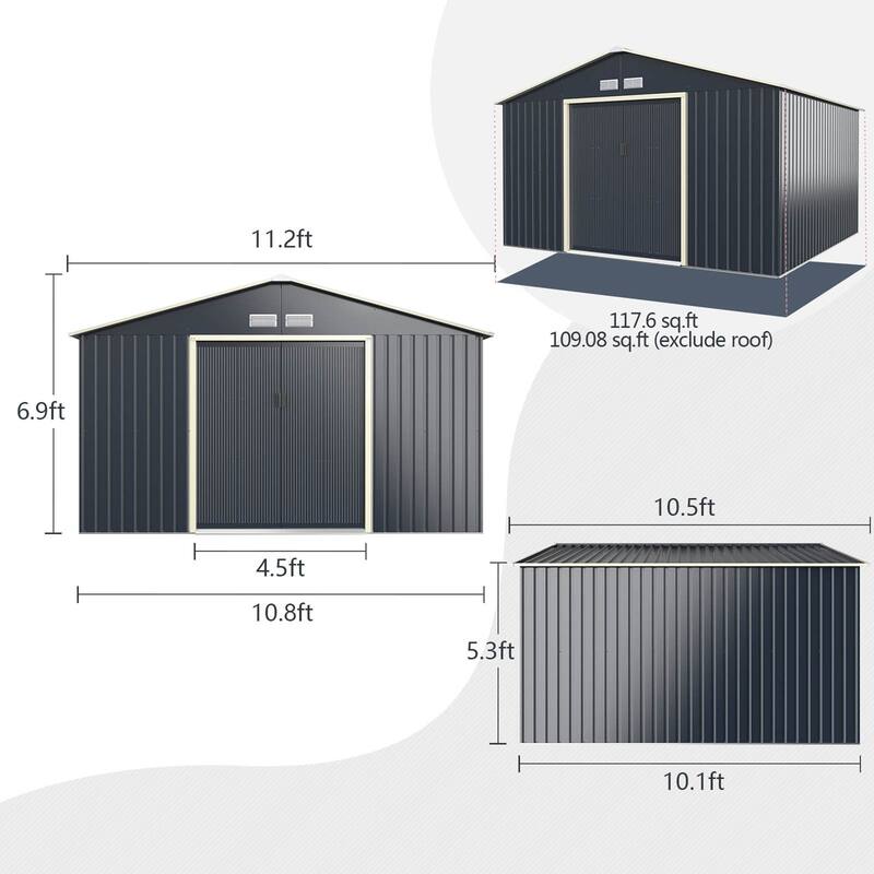 Gymax Outdoor Tool Storage Shed Large Utility Storage House w/ Sliding