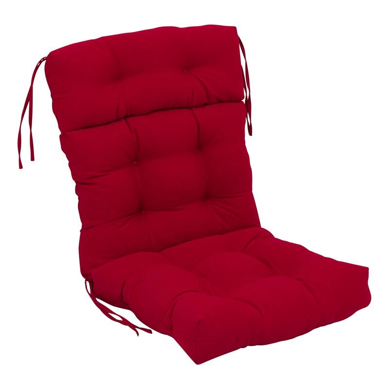 Multi-Section Tufted Twill Seat/Back Chair Cushion (Multiple Sizes) - 20 x 42 - Ruby Red