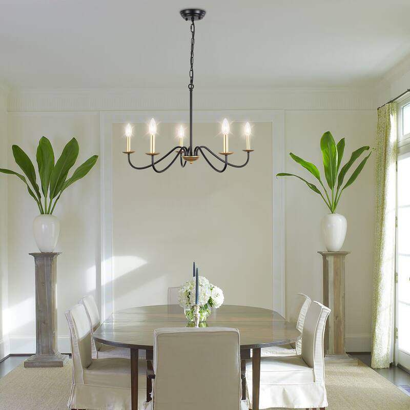5-Light Farmhouse Chandeliers for Living Room Foyer Hallway Dining Room