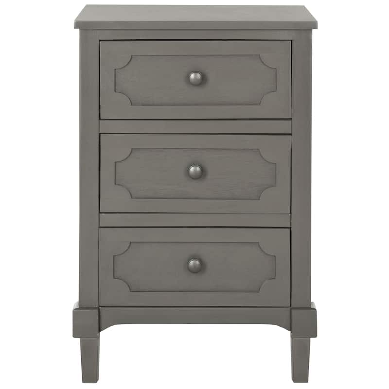 SAFAVIEH Rosaleen Grey 3-Drawer Storage Side Chest - 16.9" x 13.4" x 26.8"