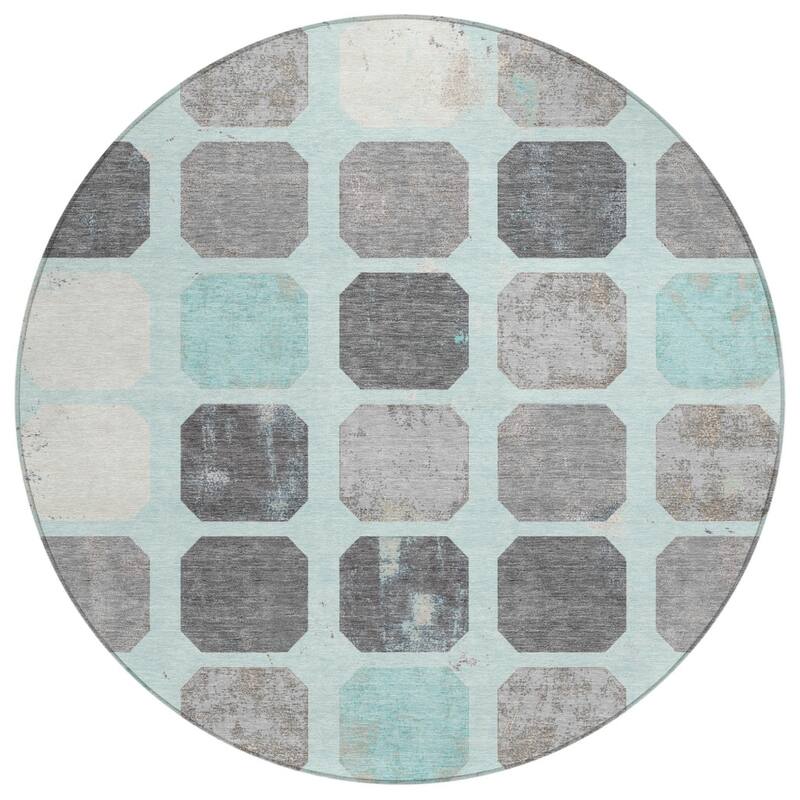 HomeRoots Geometric Transitional Rectangle Outdoor Rug