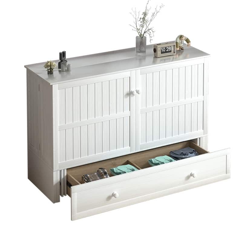 Mixoy Modern Murphy Bed Cabinet Chest with Mattress & Storage Platform