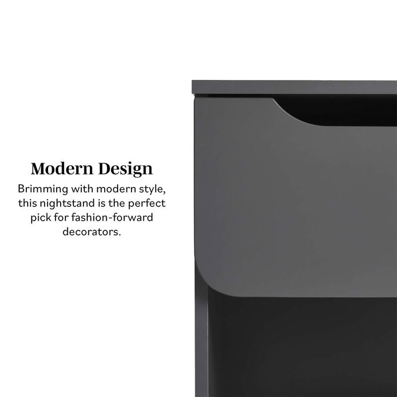 Middlebrook Designs Modern 1-Drawer Nightstand with Cubby (Set of 2)