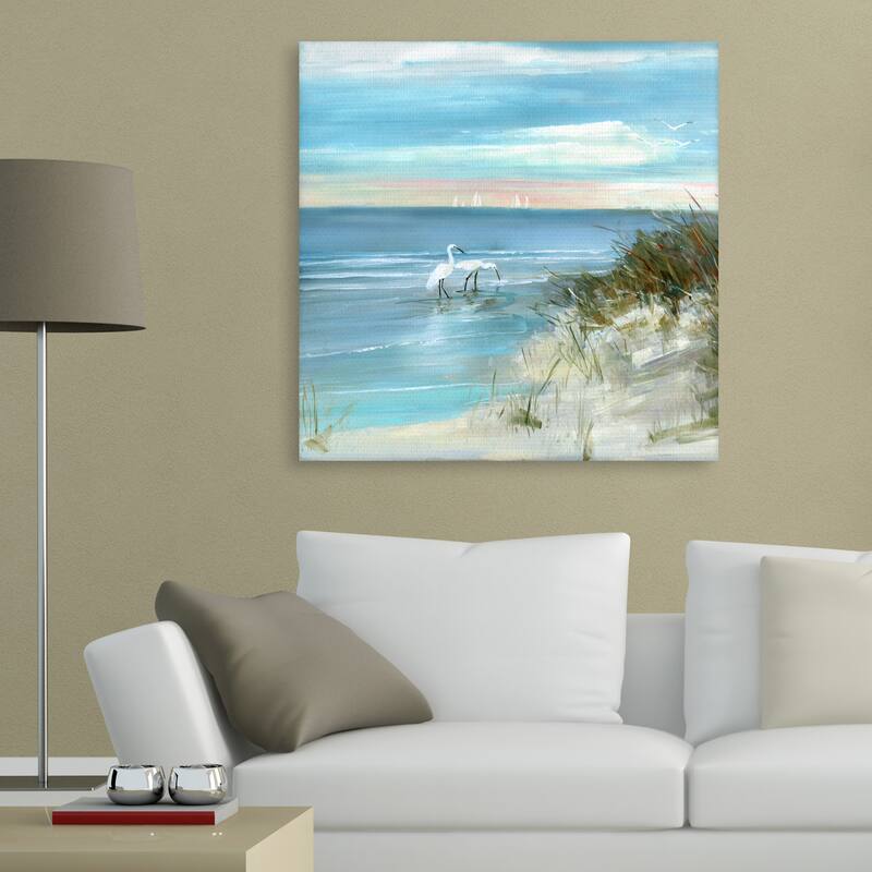 Shore Fishing by Sally Swatland Canvas Art Print