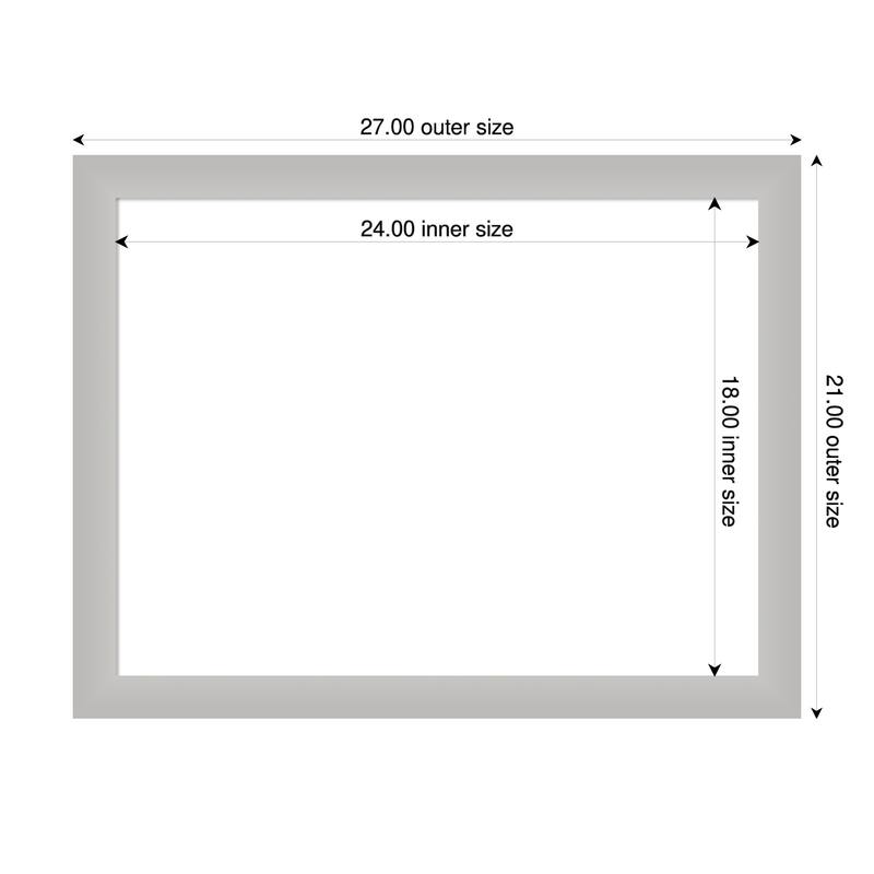 Amanti Art Low Luster Silver Framed Dry Erase Magnetic Board - 27 x 21 in