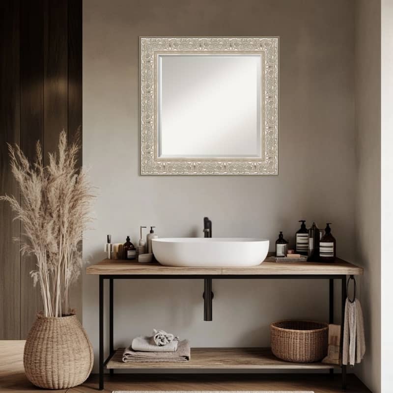 Luxe Beveled Framed Bathroom Vanity Wall Mirror