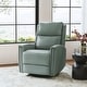preview thumbnail 38 of 111, Fiacro 30.31" Genuine Leather Wingback Swivel Rocker Recliner with Nailhead Trim Sage