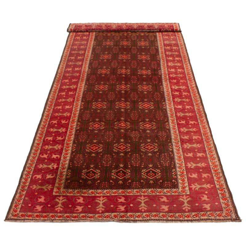 ECARPETGALLERY Hand-knotted Anatolian Vintage Brown, Red Wool Rug - 5'1 x 15'9