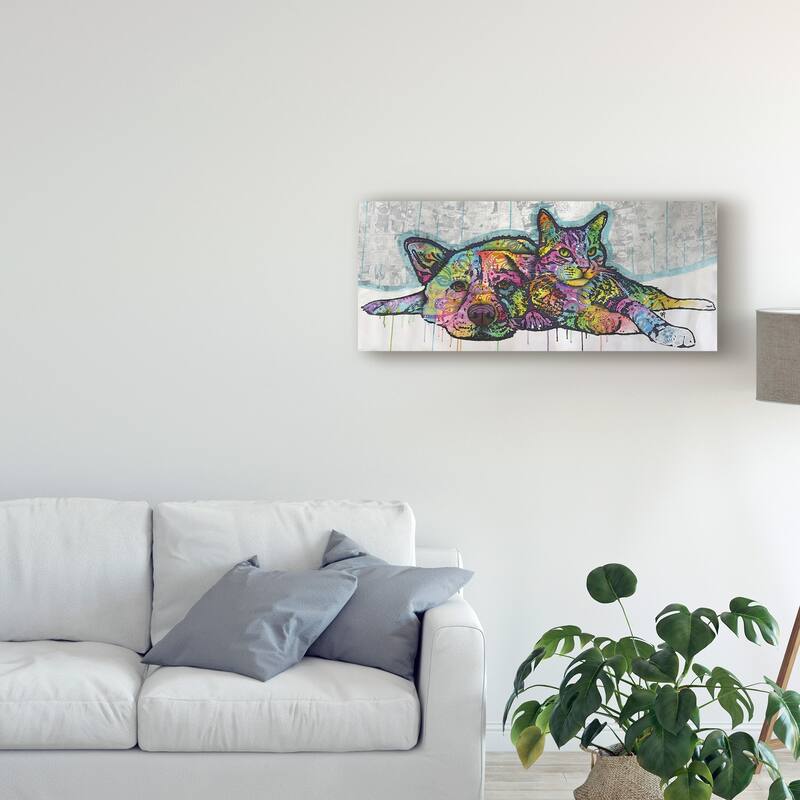Dean Russo 'Cat And Dog Companions' Canvas Art