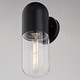 preview thumbnail 6 of 5, VAXCEL West Loop 1-Light Matte Black Contemporary Outdoor Wall Sconce made of Durable Metal, Clear Glass Shade, LED Compatible