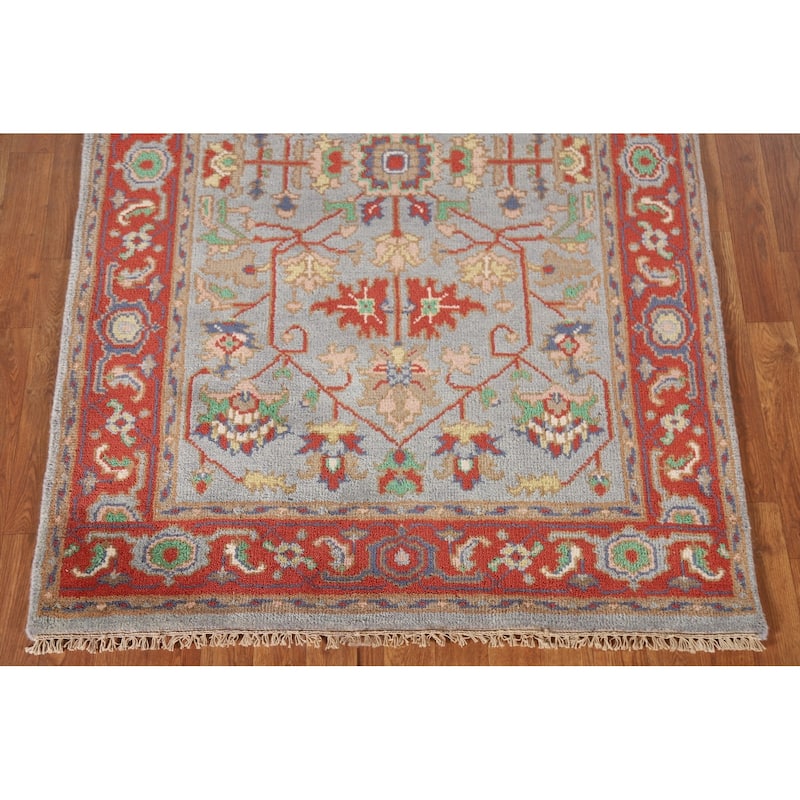 Heriz Serapi Indian Rug Hand-Knotted Wool Carpet - 3'11"x 6'0"