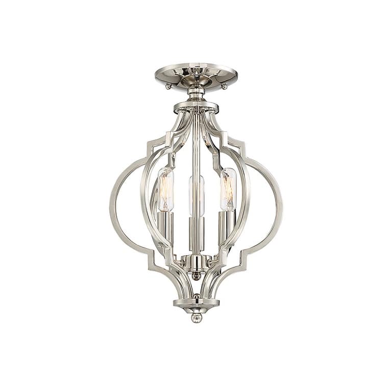 Meridian M60055 3 Light 11" Wide Semi-Flush Ceiling Fixture
