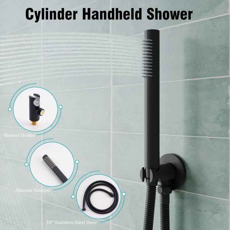 3-Function 10 in. Round Shower head System With Hand shower(Valve Included)