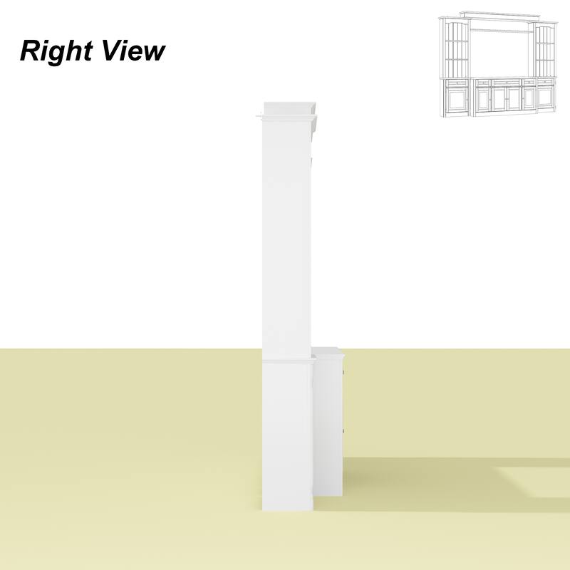 104.3"x82.3" Complete Entertainment Wall Unit White TV Stand Display