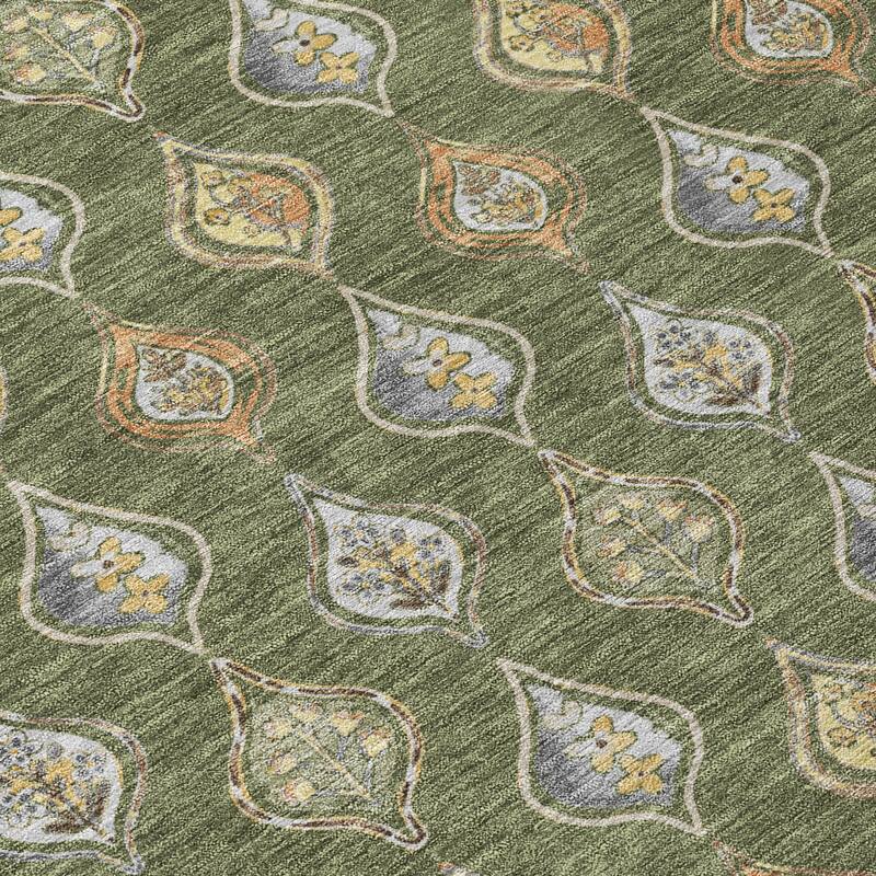 Machine Washable Indoor/ Outdoor Casual Greenwood Chantille Rug