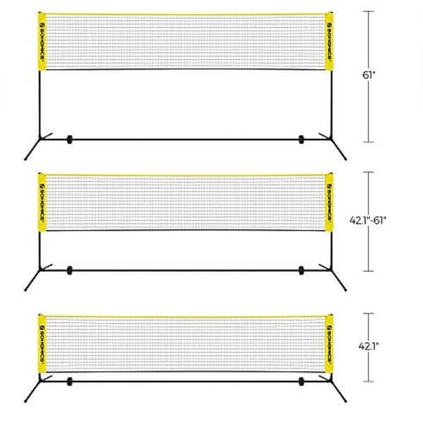 slide 2 of 5, Badminton Net Set, Portable Sports Set for Badminton, Tennis, Kids Volleyball, Pickleball, Easy Setup, 10 Feet Long Nylon Net