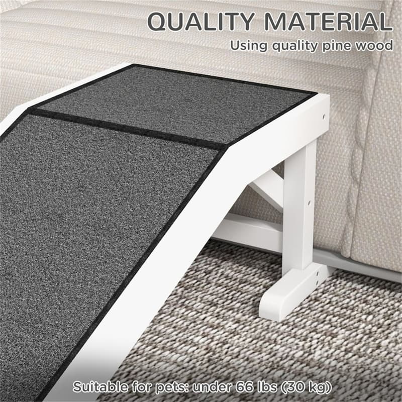 Pet Ramp with Anti-Slip Carpet Flat Surface Suitable for Older or Small Pets - 49.25" L x 15.75" W x 14" H