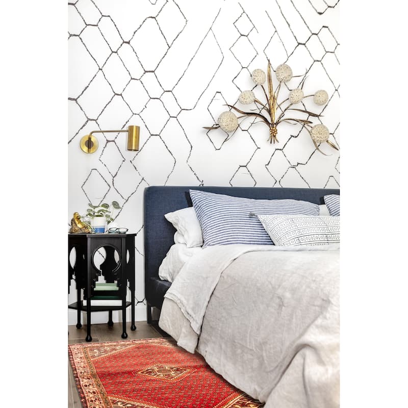 ECARPETGALLERY Hand-knotted Andelz Red Wool Rug - 4'0 x 6'4