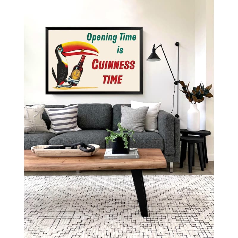 Opening Time is Guiness Time Vintage Advertising Framed Poster - 24 x 36 Inch