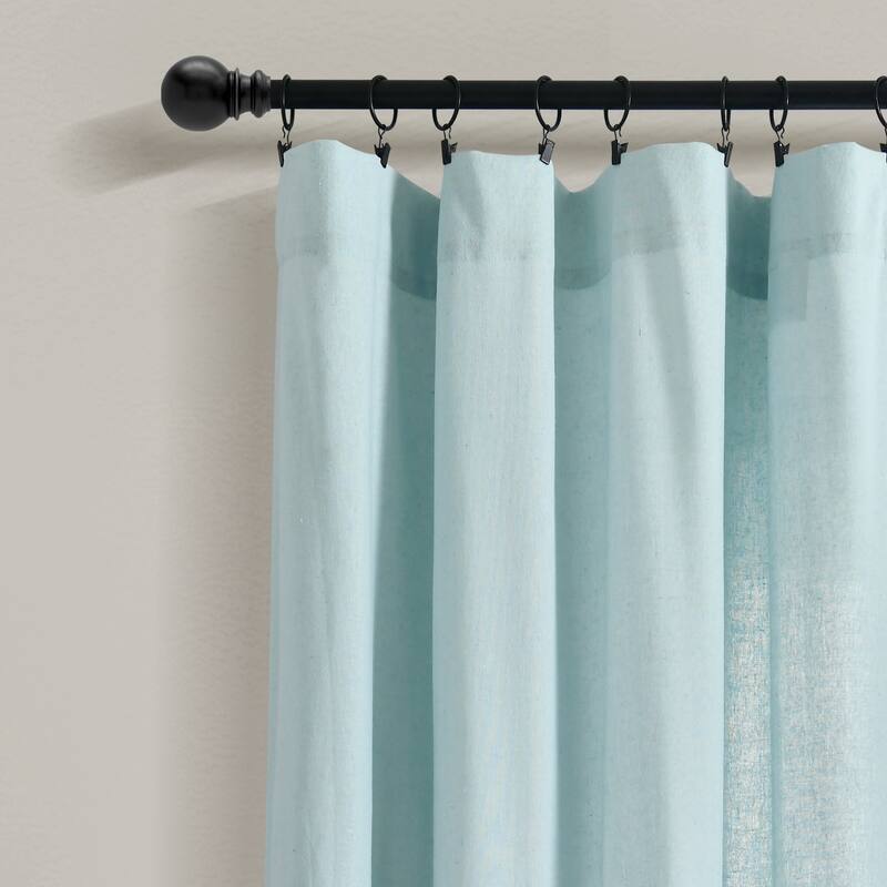 Lush Decor Linen Button Botanical Garden Window Curtain Panels Single