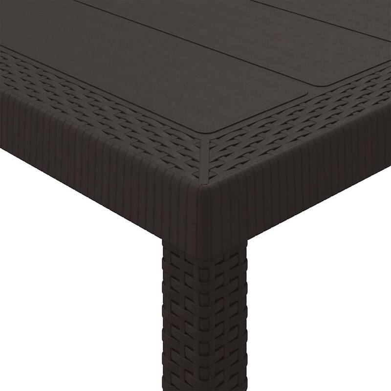 vidaXL Garden Dining Set 5/7 pcs Anthracite/Brown Polt rattan - 150 x 100 x 73 cm
